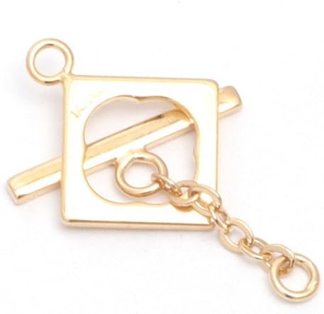 GEM-Inside Clasp Gold Plated Jewelry DIY Charms Pendants Loose Beads Findings for Jewelry Making 11mm 1pcs
