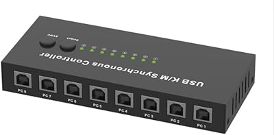 Bcowtte USB K/M Sync Controller 8-Port KVM Switch Multiple Computers Share