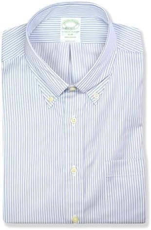 Brooks Brothers Mens Milano Slim Fit Supima Cotton Square Plaids Pocket  Shirt, (US, Neck Sleeve, 16, 33, 215815 Blue/Yellow) at Amazon Men's  Clothing store