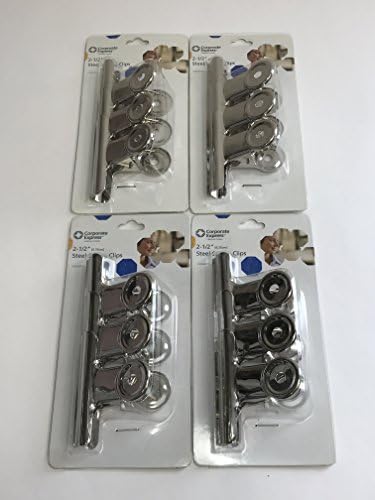 2-1/2" Stainless Steel Spring Loaded Document Paper Binder Clip Clamps (Pack of 12)