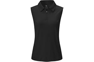 YSENTO Women's Sleeveless Golf Shirts Tops Clothes Collared 1/4 Zip Quick Dry Tennis Polo Shirts Apparel