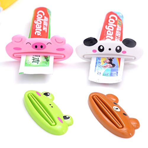 MqbY Home Daily Lovely Animal Tube Squeezer Cartoon Bathroom Toothpaste Dispenser Easy Squeeze Paste Dispenser Pig Panda Frog BearRandom Style - Thumbnail 3