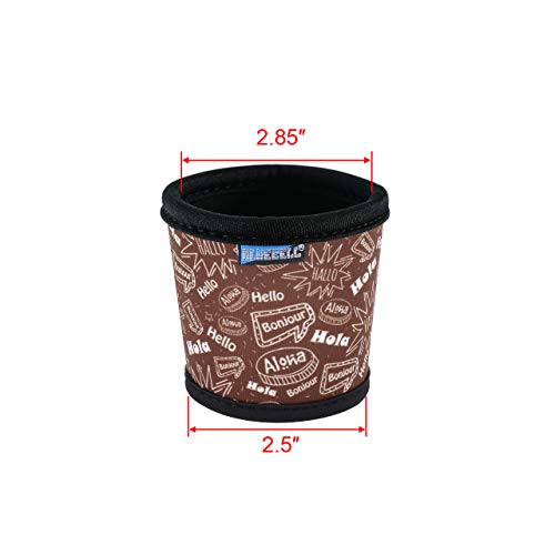 Bluecell Pack of 4 Neoprene Insulated Reusable Coffee Sleeve Protect Your Hands for Coffee Tea Hot & Cold Drinks (Hello(4pcs))