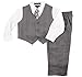 Boys Formal Suit Set - Vest Dress Shirt Pants and Matching Tie Dressy Wear Outfit By Caldore