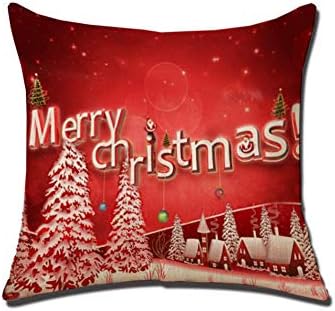 Red Christmas Series Pillowcase Holiday Gift Snowman Pillow Does not Include Pillow