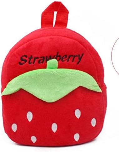 Toddler Baby Kids Gift Cute Cartoon Animal School Bag Travel Sacks Zip Backpack (Red Strwberry)