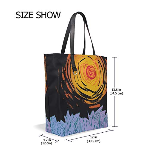 LEEZONE Women Tote Bag Shoulder Bag Double sides fashion Handbag-Flamingo Trees Printing (Fantasy Sky)