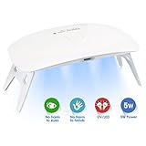 Mini Nail Dryer, Feagar Portable USB Nail Curing Lamp with 6 Durable LED Light, 45/60S 2 timer Setting for UV/LED Gel Based Polish, Acrylic Nail Manicure & Pedicure Tool, 5W, White