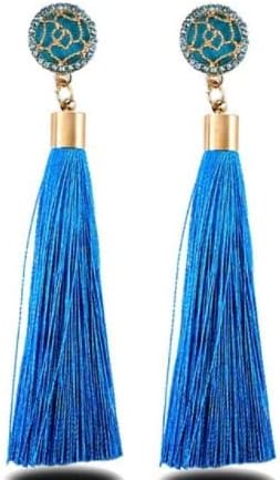 MODA - Elegant Rose Flower Long Tassel Earrings for Girls and Women