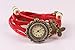 Domire butterfly pendant Quartz Fashion Weave Wrap Around Leather Bracelet Lady Woman Wrist Watch