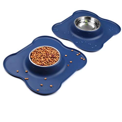 VIVAGLORY Small Dog Bowls Set, 2 Pack Puppy Bowls with Non Spill