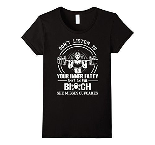 Women's She's an evil Bloch She misses cupcakes Large Black