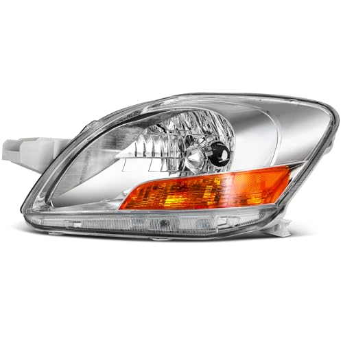 LBRST Headlight assembly Fit 2007-2011 for Toyota Yaris 1.5L Sedan 4-Door Chrom…