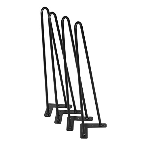 Hairpin Table Legs 22" Heavy Duty Hairpin Legs, (Set for 4) Heavy Duty Table Legs (Black) (22'') - Thumbnail 3