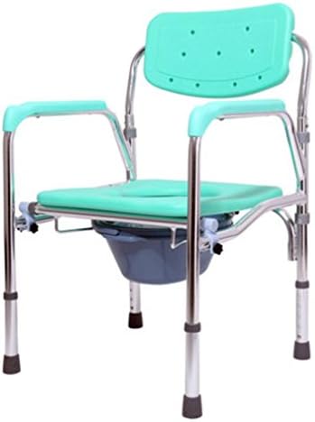 MXXYY Foldable Aluminum alloy Wheelchair with Faeces Bucket, Toilet Bathroom Chair for Elderly and Disabled , a