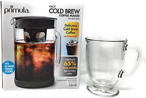 Primula Coffee Cold Brew kit - Simple Coffee Maker bundle includes cold brew pitcher, cold brew filter and cold brew glass mug