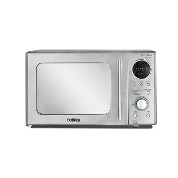 Tower-KOR3000DSLT-Digital-Microwave-with-Dual-Wave-Stainless-Steel-2-Plate-800-W-20-Litre-Silver Tower KOR3000DSLT Digital Microwave with Dual Wave, Stainless Steel, 2-Plate, 800W, 20 Litre, Silver