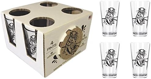 Corkology.com River Otter Pint Pack with Matching Coaster Set, Clear