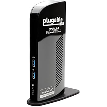 Plugable USB 3.0 Universal Laptop Docking Station for Windows (Dual Video HDMI & DVI / VGA, Gigabit Ethernet, Audio, 6 USB Ports)
