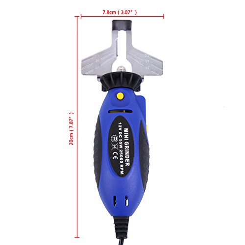PanelTech 12V DC 55W Electric Chainsaw Sharpener Kit Mini Handheld Portable Sharp Chain Saw Blade Grinder 25000 RPM File Pro Tools Set - Thumbnail 6