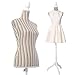 Giantex Female Mannequin Torso Dress Form Display W/ White Tripod Stand (Gray)