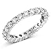 Metal Factory 3.50MM Sterling Silver 925 Cubic Zirconia CZ Eternity Engagement Wedding Band Ring
