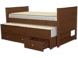 Bedz King Captains Twin Bed with Twin Trundle and 3 Drawers