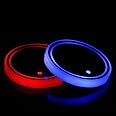 Dalimo Led Cup Holder Lights, 2 Pieces Car Cup Holder led Lights with 7 Colors USB Charging Mat Cup Pad Coaster Insert LED Interior Atmosphere Lamps