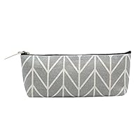 Pencil Case Cosmetic Makeup Bag Storage Pouch Pen Case Canvas Purse Students School Single Travel Vintage (Gray 