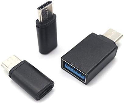 USB C Adapter Unitedtime [3 in 1 Pack] USB C to Micro USB, USB C to USB 3.0 Adapter Convert Data Transfer for Galaxy S8 S8+, MacBook, Nintendo Switch, Sony XZ, LG G5, Pixel, Nexus 6P 5X more (Black)