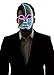 Neon Nightlife Men's Light up Half Face Venetian Sparkle Mask, Blue & Pink