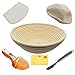 10 Inch Banneton Proofing Basket, Metal Bread Lame, Heavy Duty Dough Scraper, Measuring Spoon THE essential set by uLID (Rattan & Wicker) (orange)