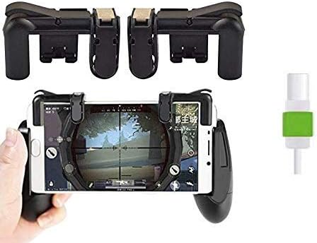 Easypro Combo of Smartphone L1R1 Trigger with Handle Grip Physic Mobile Gaming Joysticks for Android/iOS with Controller PUBG