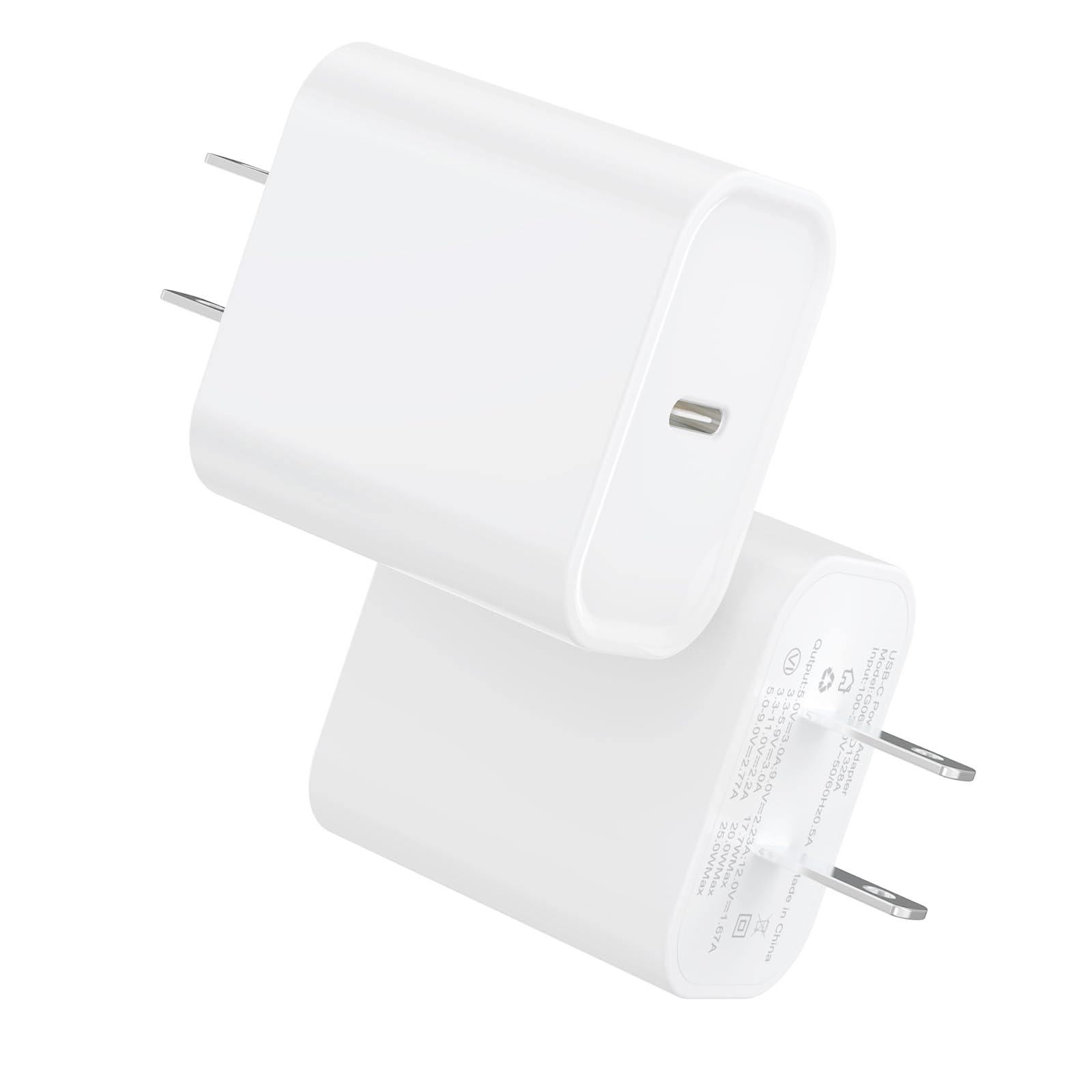 Photo 1 of 2Pack USB C Charger Block 20W, iGENJUN USB-C Power Adapter - iPhone Chargers with Fast Charging Capability, Type C Wall Charger for iPhone 17/17 Air/17 Pro Max/16 Series, Galaxy, Pixel, Pad - White
