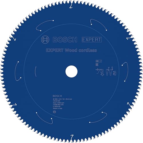 Bosch 1x Lame de scie circulaire EXPERT Wood cordless pour scies à onglets (pour Bois résineux, Bois dur, Ø mm, Professional Accessoire Scie circulaire à onglets sans fil)