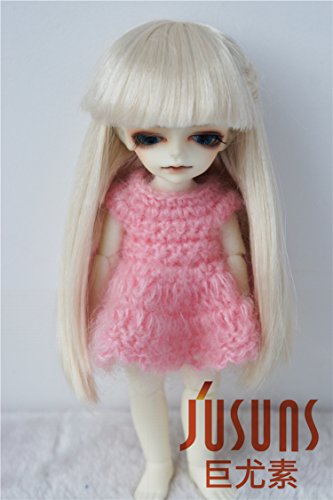 JD088 4-5'' 11-13CM Blond Long Hair with Back Braid BJD Doll Wigs 1/12 BJD Lovesick Doll Accessories