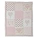 Lambs & Ivy Baby Love 6-Piece Crib Bedding Set - Pink/Gold/White Hearts/Stripes/Chevron