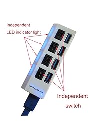 OMG   Interruptor de luz LED USB Hub Splitter para teléfono móvil, ordenador, red Hubs & Switches, 4 puertos Hub USB3.0
