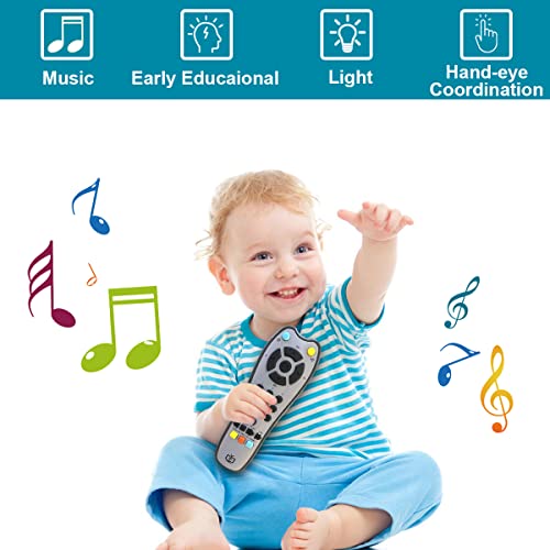 LKNUIYIE Kids Realistic TV Remote Control with Soft Light and Sound