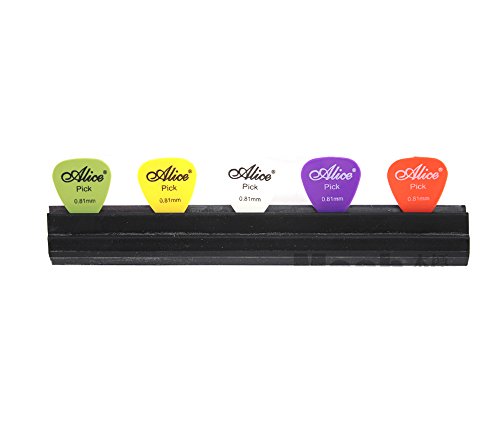 Alice A010D Microphone Music Stand Rubber Guitar Picks Holder Clamp Clip With 5 Picks