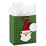 Hallmark Small Christmas Gift Bag with Tissue Paper (Santa Face)