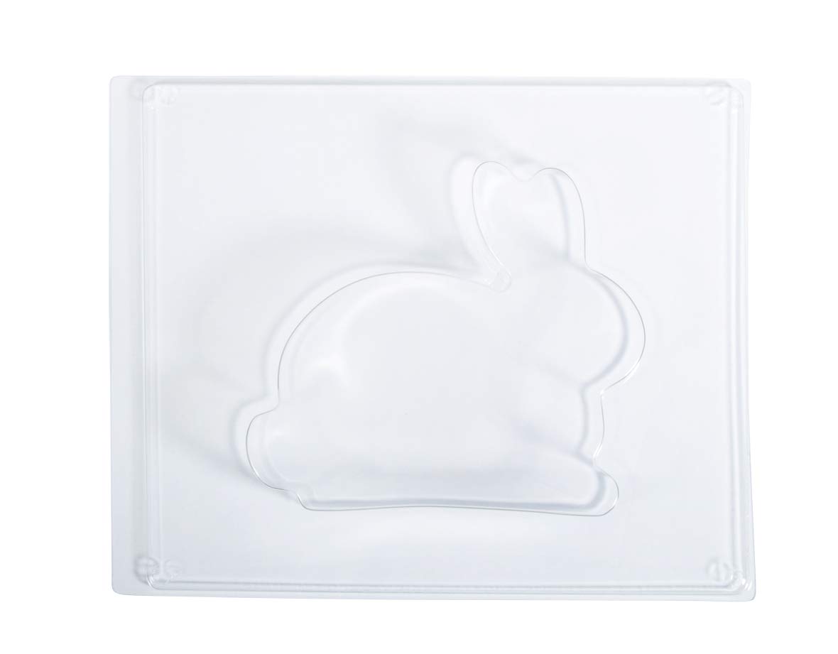 Rayher 36106000 Rabbit-Shaped Casting Mould for Concrete Crafts, Plaster of Paris and Soap, Clear Plastic Easter Bunny Shape for Moulding, 15x13x3cm