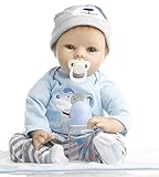 SanyDoll Reborn Baby Doll Soft Silicone 22inch 55cm Magnetic Lovely Lifelike Cute Lovely Baby Cute Doll Birthday Gift