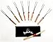 Premium Marshmallow Roasting Sticks 32-Inch Set of 8 Smores Skewers & Hot Dog with durable canvas carrying case and 8 cool bamboo kebab skewers. By Mallowmaker