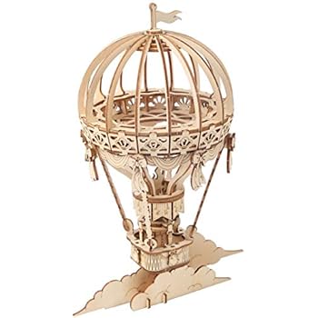 Rolife 3D Wooden Assembly Puzzle Wood Craft Kit-DIY Model Toy-Home Deco-Best Educational Christmas Birthday Day Gift for Boys Girls Friends Son Adult(Hot Air Balloon)