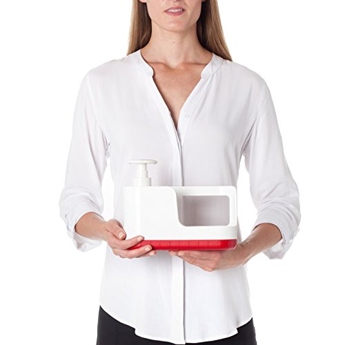 Guzzini My Kitchen Sink Tidy Caddy with Soap Dispenser, 7-1/2-Inches, Red