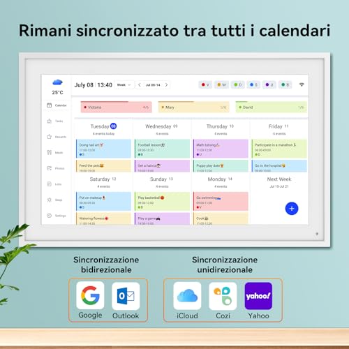TABWEE Digital Calendar 15.6 Inches – Electronic Calendar for Family Organizer, Faccenda Table, Meal Planner, Reward System (Digital Photo Frame)