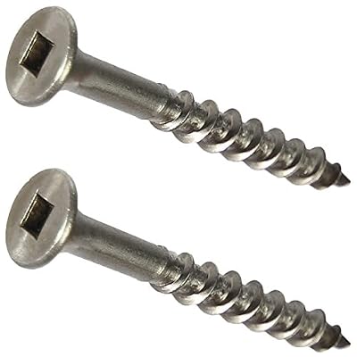 #10 x 2-1/2" Deck Screws 18-8 Stainless Steel, Square Drive, Type 17 Wood Cutting Point, Quantity 100, Size Number 10 x 2-1/2" Long