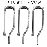 LURIS YB817(3-pack) Barbecue Replacement Stainless Steel Burner for Jenn Air 720-0336, 720-0337, 740-0142, Nexgrill, Sams Club and Members Mark Gas Grill Models (15 13/16