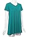 Made By Johnny WT1057 Womens V Neck Short Sleeve Pleats Tunic Top XXXL Jade